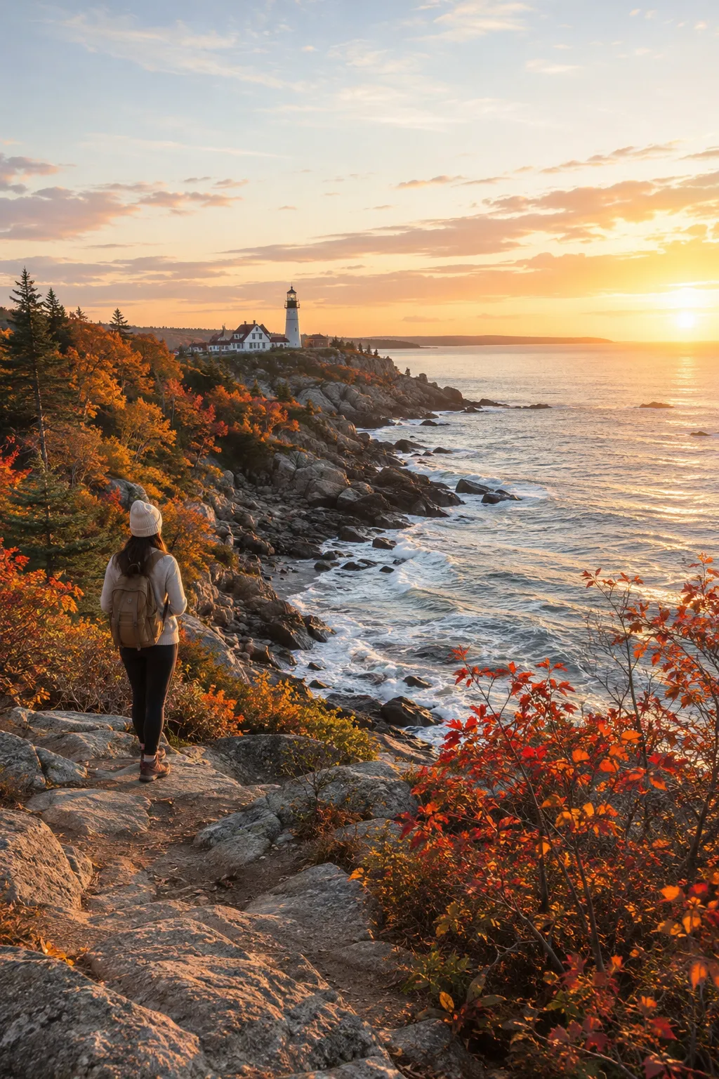 Acadia National Park fall foliage and coastal scenery